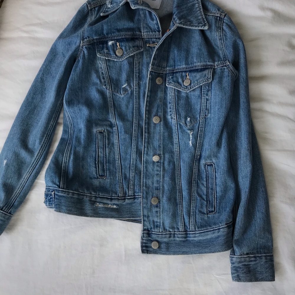Distressed denim jacket